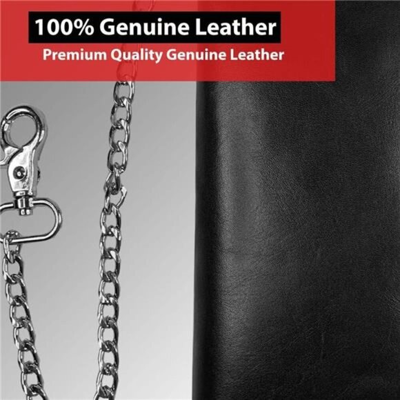 Bifold RFID Blocking Motorcycle Chain Wallet for Men - Picture 6 of 8